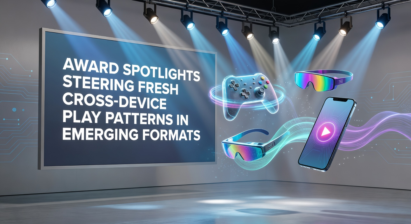 Award ceremony stage with cross-device gaming demonstrations