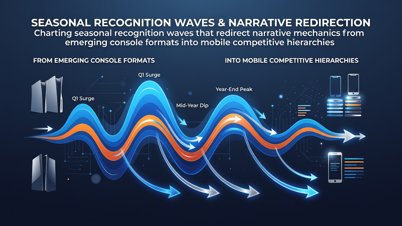 Visual representation of seasonal award cycles influencing game mechanics across console and mobile platforms