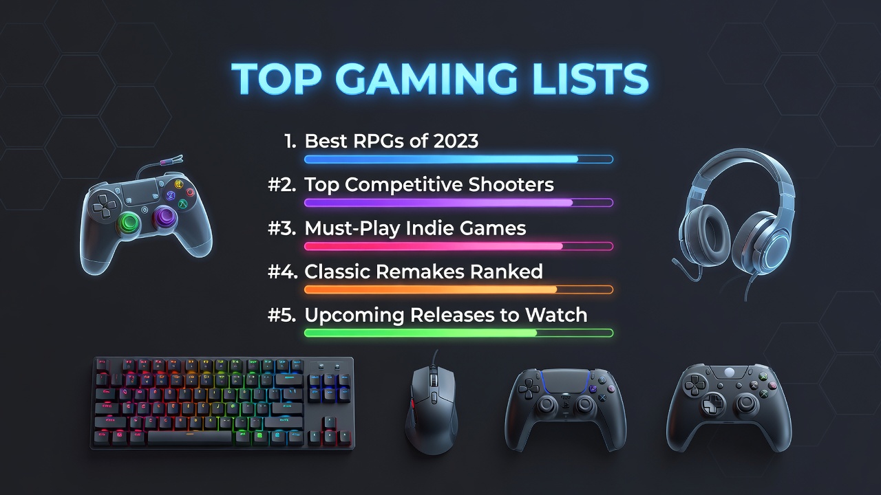 Infographic showing player data flow into gaming top lists and rankings