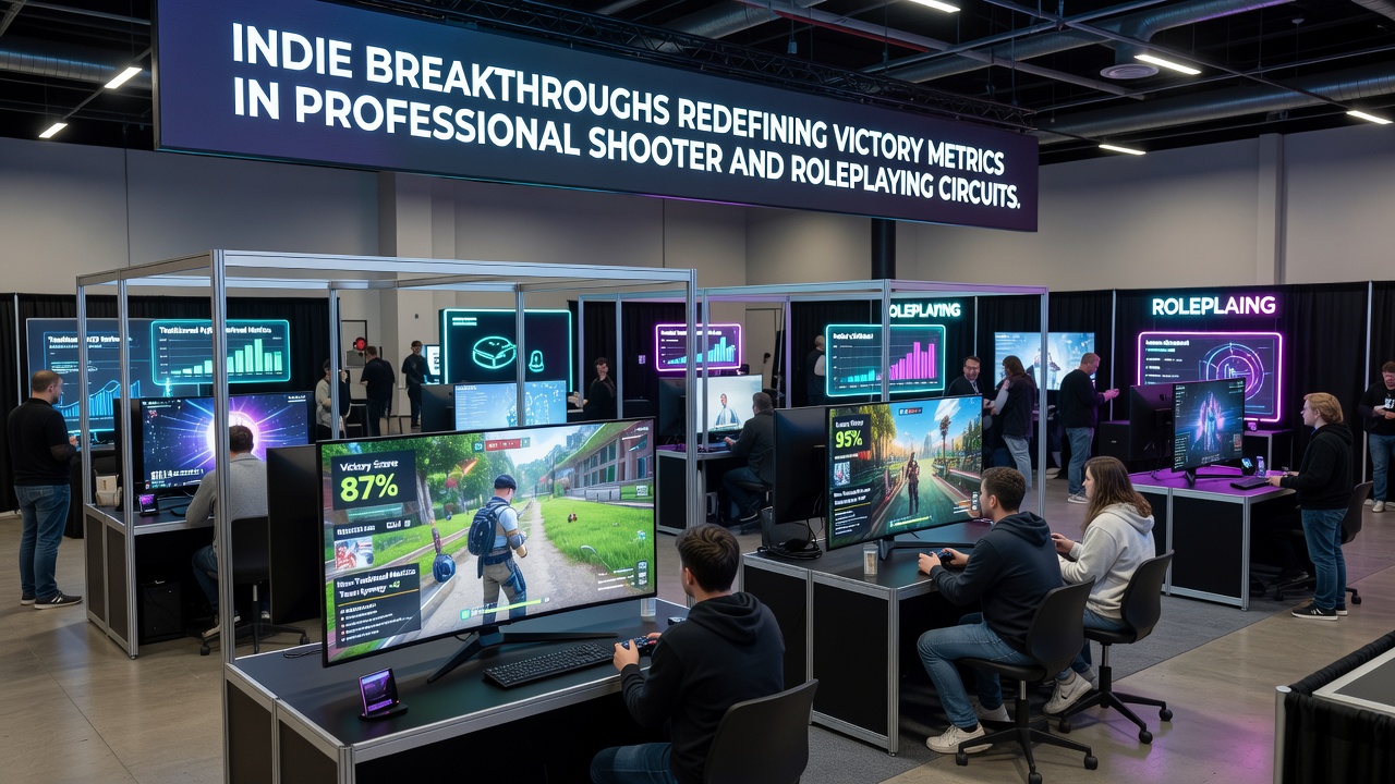 Professional players reviewing updated victory metrics on digital displays during a 2026 tournament